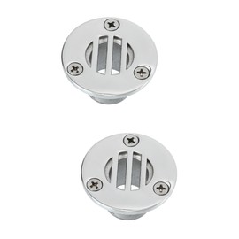 LALAFINA 2 Sets Stainless Steel Boat Deck Drain Plug Durable Yacht Drain Floor Scupper with Screws for Fishing Boat and Yacht Applications