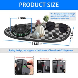 Multifunction Car Anti-Slip Mat Phone Holder, Car Phone Mount, Multifunction Anti Slip Mat Mobile Phone Holder for Car Dashboard, with Temporary Parking Number