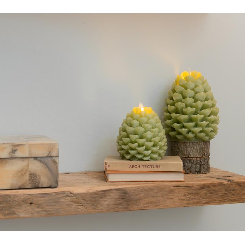 QVC Luminara Set of (2) Pinecone Flameless Figural Candles -