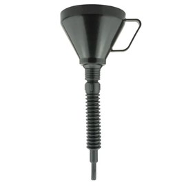 Fuel Funnel with Fine Mesh Filter and Handle for Easy Refilling - Thick Plastic Fuel Funnel for Petrol, Diesel, Oil, Ad-blue, Water, Screen Wash (Black Flexible Funnel)