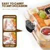 Charcuterie Board Cheese Board with Lid and Handle, Portable Bamboo