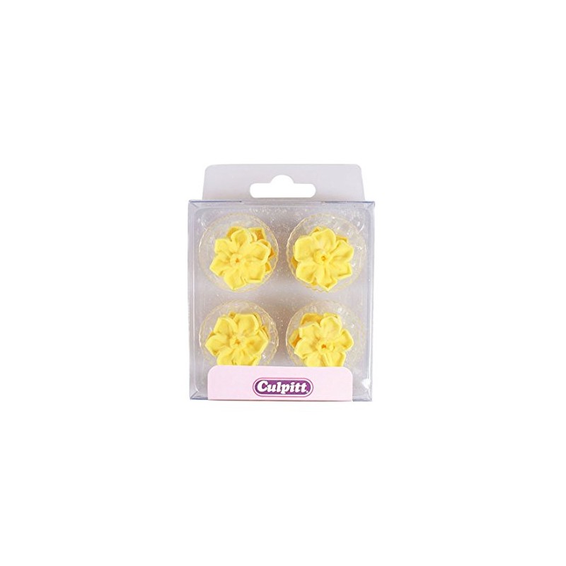 Culpitt Sugar Piping Daffodils, Hand Piped Royal Icing Sugar Decorations,