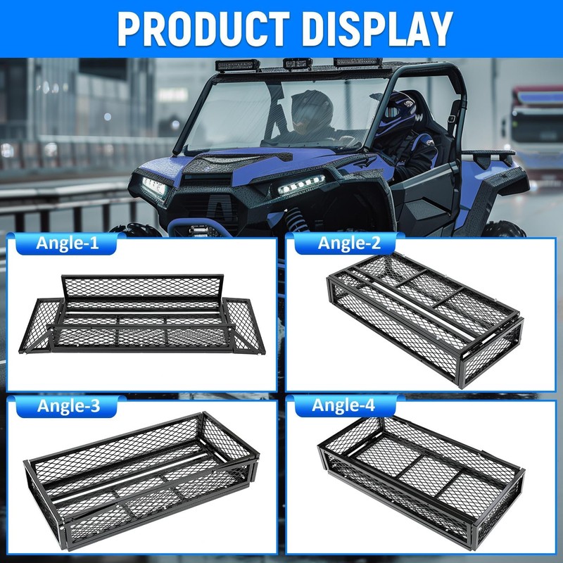 ECOTRIC Universal Front Cargo Basket Compatible with UTV ATV Drop