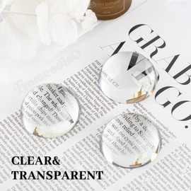 Framendino, 4 Pack Dome Magnifying Paperweight Crystal Magnifier 1.97 Inch Glass for Office Desk