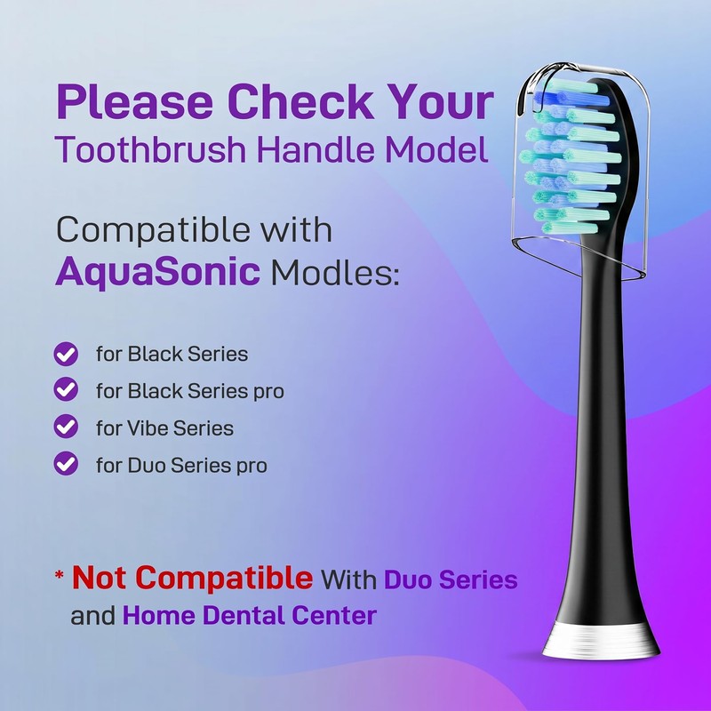 Replacement Brush Heads Compatible with AquaSonic Black Series Toothbrush