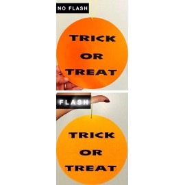 Handmade Trick Or Treat Orange Reflective Circle Nightime Safety Sign