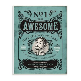 Stupell Industries You are Awesome Vintage Comic Book Funny Blue, Design by Artist Ester Kay Art, 13 x 0.5 x 19, Wall Plaque