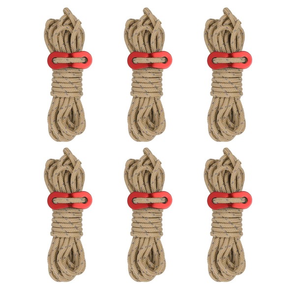 PATIKIL 4mm Tent Rope, 6 Pack 13ft Reflective Guyline Cord