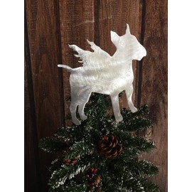 English Bull Terrier, Angel, Dog Christmas Tree Topper, Wreath Decoration, Holiday Decoration, Aluminum