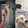 12" All Metal Shower Head, High Pressure 10-Spray Handheld Showerhead
