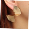Healeved 1 Pair Chunky Spiral Fan Earrings for Women Lightweight