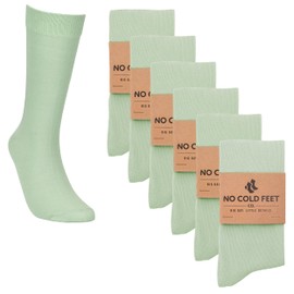 No Cold Feet Fun Colorful Novelty Socks for Men for Dress Casual Formal Groomsmen Wedding, Solid Dusty Sage, 6-Pack