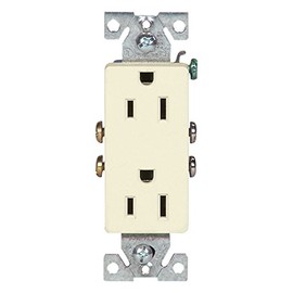 EATON Wiring 1107LA 15-Amp 2-Pole 3-Wire 125-Volts Decorator Duplex Receptacle, Light Almond