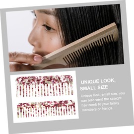 WOONEKY Marble Pattern Small Hair Comb Set 2pcs Detangling Wide Tooth Combs for Women and Men for Curly and Straight Hair Styling at Home or Travel