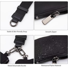 Dual Pouch Wristlet Wallet - Mini Zip Around Keychain Coin Purse for Women