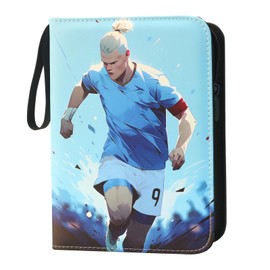 Oirigaga Football Trading Card Album for 400 Cards, 4 Pockets, Football Cards, Collector's Book, 3-Ring Sports Cards, Book Folder with Zip, Carry Handle and 50 Sleeves