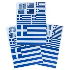 EUIOSFDC Decal in Multiple Sizes Greece Flag Sticker 3 Sheets Adhesive Tearproof Waterproof Synthetic Stickers (Blue Greece)