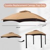 Gazebo Canopy Top Replacement 10x12 Canopy Cover 2 Tier Brown，Replacement