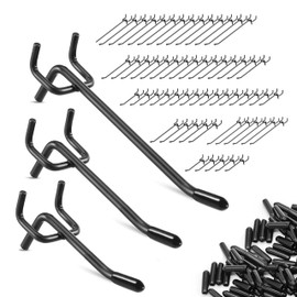 Nivithi 60 perforated wall hooks, 15 cm/10 cm/5 cm, for tool wall and workshop accessories. These hooks for perforated wall workshop are ideal as an accessory for garage, tool holder and perforated