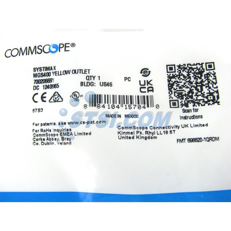 Commscope Systimax MGS400-123 GigaSpeed Cat6 M-Series Modular Jack Yellow ~STSI