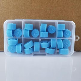 PurYupearl 2Pcs Blue High Pressure Replacement Valve Caps for Car Air Conditioning, Leakproof R134a AC System Charging Port Caps Valve Stems and Caps