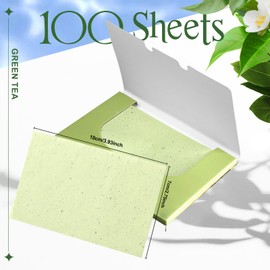 Teenitor Oil Blotting Sheets for Face, 100 Sheets Green Tea Oil Absorbing Tissues Paper, Large 10cmx7cm Oil Blotters