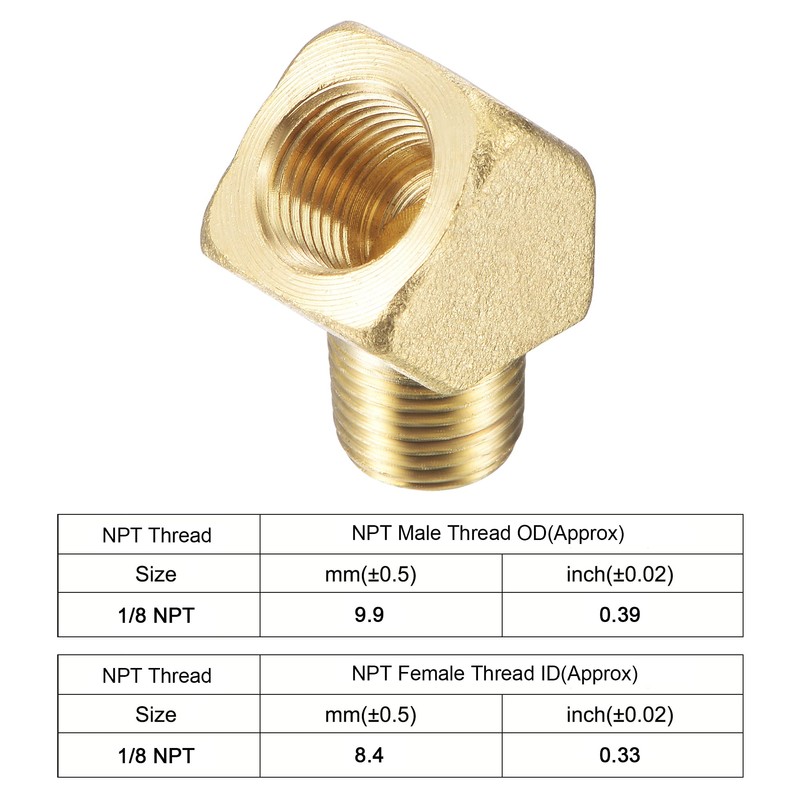 sourcing map Brass Hose Fitting Elbow 45 Degree Angle Hose
