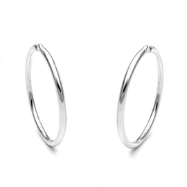 Aretes Arracadas de plata ley 925 redondas Agalea (3.0 cm)