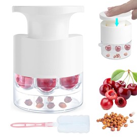 Cherry Stoner Remover UK,2025 New Push Type Cherry Corer Multiple,Portable Cherry Pitter,Cherry Pip Remover with Collection Container,Cherry Jam 7 Holes Pitter Tool for Cheeries,Cranberries,Jujubes