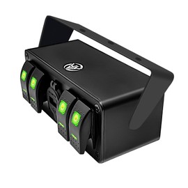 4 Gang Rocker Switch Box Aluminum 12v Switch Panel SPST ON Off Switch PD Type C and QC 3.0 USB Charger Voltmeter Waterproof Toggle Switch Panel DIY Stickers for Boats Cars RVs Trucks