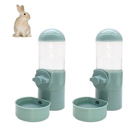 Hamiledyi Rabbit Water Bottle 17oz Bunny Hanging Automatic Water Dispenser Chinchillas Feeder Water Bowl Small Animal No Drip Plastic Water Dispenser for Guinea Pigs Chinchillas Hedgehogs Ferrets 2Pcs