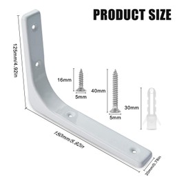 4 PCS Iron Wall Shelf Bracket, 6 x 5 Inch Heavy Duty Shelf Support Brackets Triangle Shelving Brackets Shelves Corner L Bracket Decorative Joint Angle Bracket, for Wall Shelves