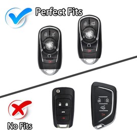 WORCAS Soft TPU Key Fob Cover Case Compatible with Buick Enclave Lacrosse Verano Encore Regal Envision Cascada GL8-5 Button(Sliver-White)