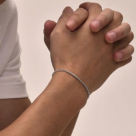 Gamtic Men's Bracelet Stainless Steel Thin Bracelet – Men's Bracelet Thin Chain Bracelet Cuban Link Bracelet Cuban Link Bracelet Figaro Rope Bracelet Gifts Men, Stainless Steel