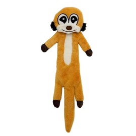 Kuschelfreunde Dog Toy without Stuffing - Squeaky Plush Toy for Small to Medium Dogs & Puppies (Medium, Meerkat)