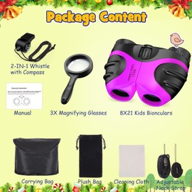 Dislocati Kids Binoculars for Girls, 3-12 Year Old Girl Gifts Boys Binoculars Toys for 3 4 5 6 7 Year Old Boys Girls Outdoor Toys Girls Gifts Age 5 6 7 8 9 Birthday Gifts Present for Boys Girls