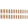 Gold Press on Nails Long Square Fake Nails with Rhinestone