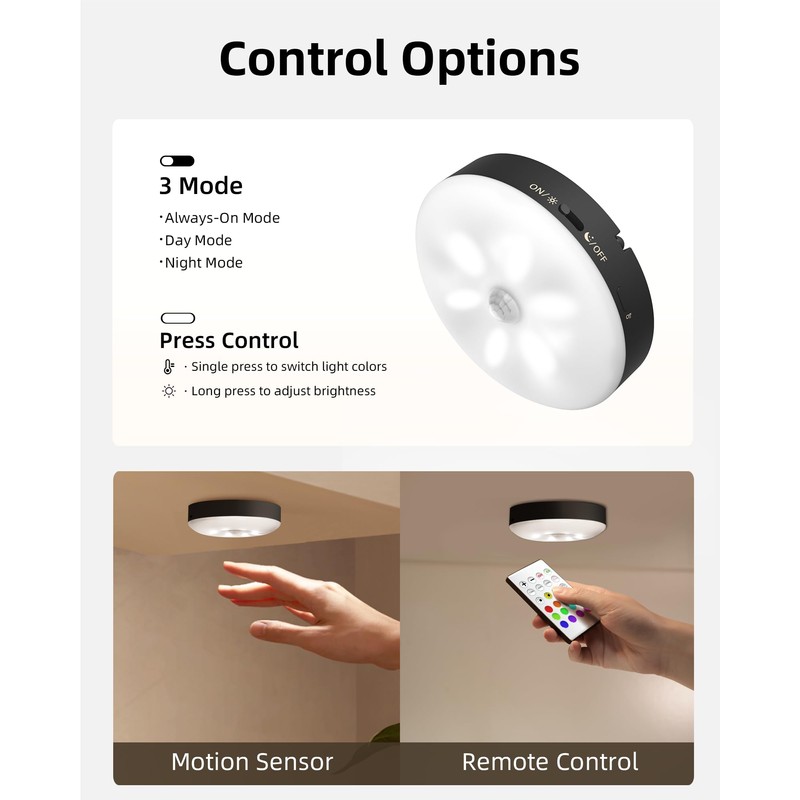 EZVALO Under Cabinet Lighting with Charging Station,1000mAh Rechargeable Puck Lights