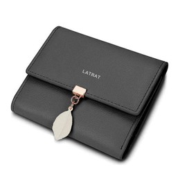 LATRAT Women's Purse, Small and Short Format Wallet, Smooth and Soft Faux Leather Wallet in Very Beautiful Colours with Many Compartments, black, Fashion