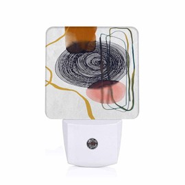 Chrobak LED Night Light,Minimalist Abstract Art LED Night Light Plug into Wall with Dusk to Dawn Light Sensor White Energy Efficient Nightlight for Bedroom Bathroom Hallway Living Room Kitchen