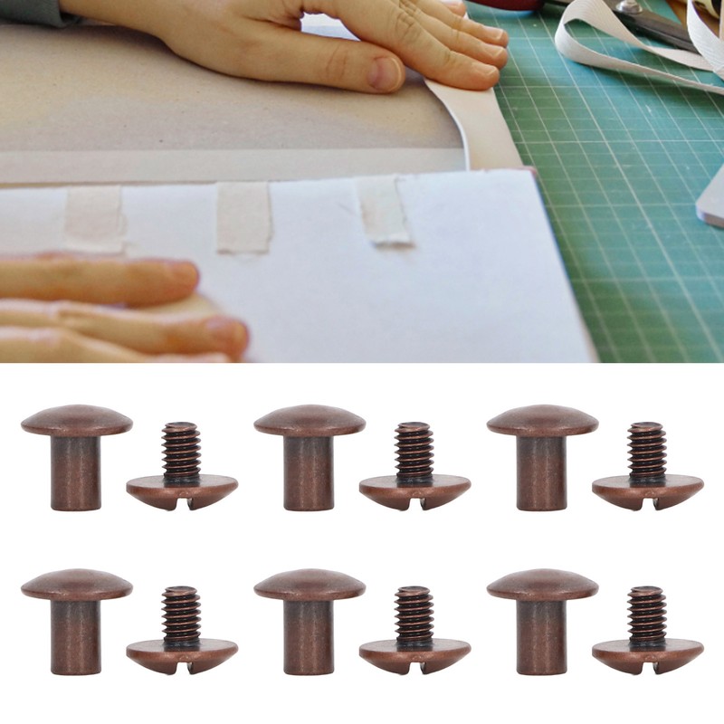 200 Sets Book Binding Screw Uniform Coating Curved Surfaces Brass