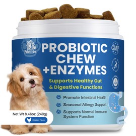 Probiotics Dog Allery Chews for Dogs, Improve Itchy Skin Itchy Ears, Yeast Balance, Gut Health, Probiotics (10 Billion CFU) for Dog Immune Health & Allergy Relief Chews + Vitamins Blend
