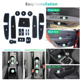 GAFAT 2022-2025 2026 Dacia Jogger Non-Slip Mats, Jogger Hybrid/Extreme 2024 Rubber Mats Non-Slip for Centre Console, Door Seam, Dacia Jogger Accessories (Blue)