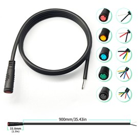 MUSELK Ebike Extension Cable Julet Male/Female 2pin/3pin/4pin/5pin/6Pin DIY Waterproof Plug Cable for Electric Bicycle Display Throttle PAS Light Ebike Parts Extend Cable (5pin-m)