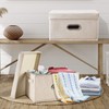HONGKERNE Storage Box Bin, Linen Fabric, Foldable Storage Organizer with
