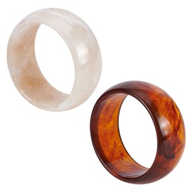 UNICRAFTALE 2Pcs 2 Colors Acrylic Resin Bangle Wide Retro Geometric Bracelets 6.7cm Vintage Wrap Bracelets Wrists Bracelet Fashion Cuff Bracelet for Women Jewelry