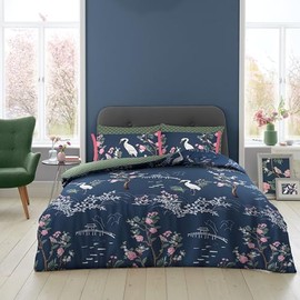 GC GAVENO CAVAILIA Floral Duvet Cover Sets (135x200 cm), Reversible Blue Bedding & Linen Set, Breathable Quilt Cover Single With Pillowcase, Washable