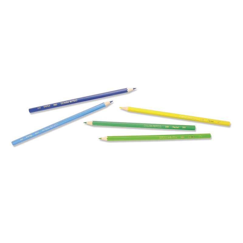 Pentel Arts Colour pencils, Assorted colours, 1 pack of 12
