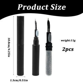 2 Stück Reinigungsset für Airpods Pro 1 2, 3 In 1 Multifunktions-Reinigungsstift weiche Bürste, Tragbarer Airpod Zubehör Reinigungsstift Kompatibel Kopfhörer Ladebox, Kamera, PC, Handy (Weiß/Schwarz)