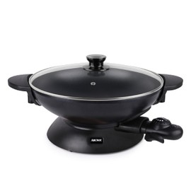 Aroma Housewares AEW-307 Electric Wok, 5 Qt, Black.
